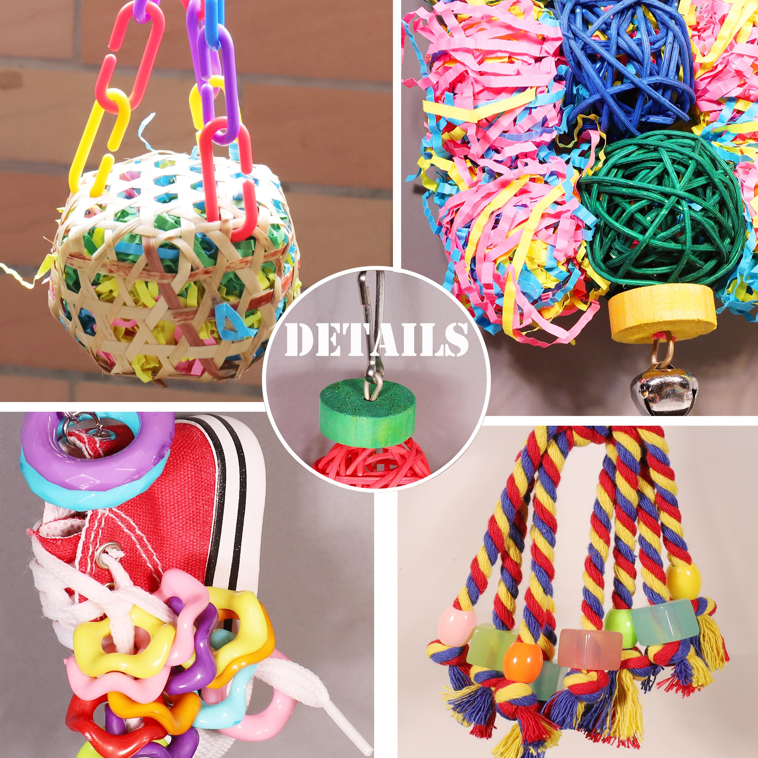 Cloche et balle en rattan ESRISE, animation et curiosité quotidiennes.