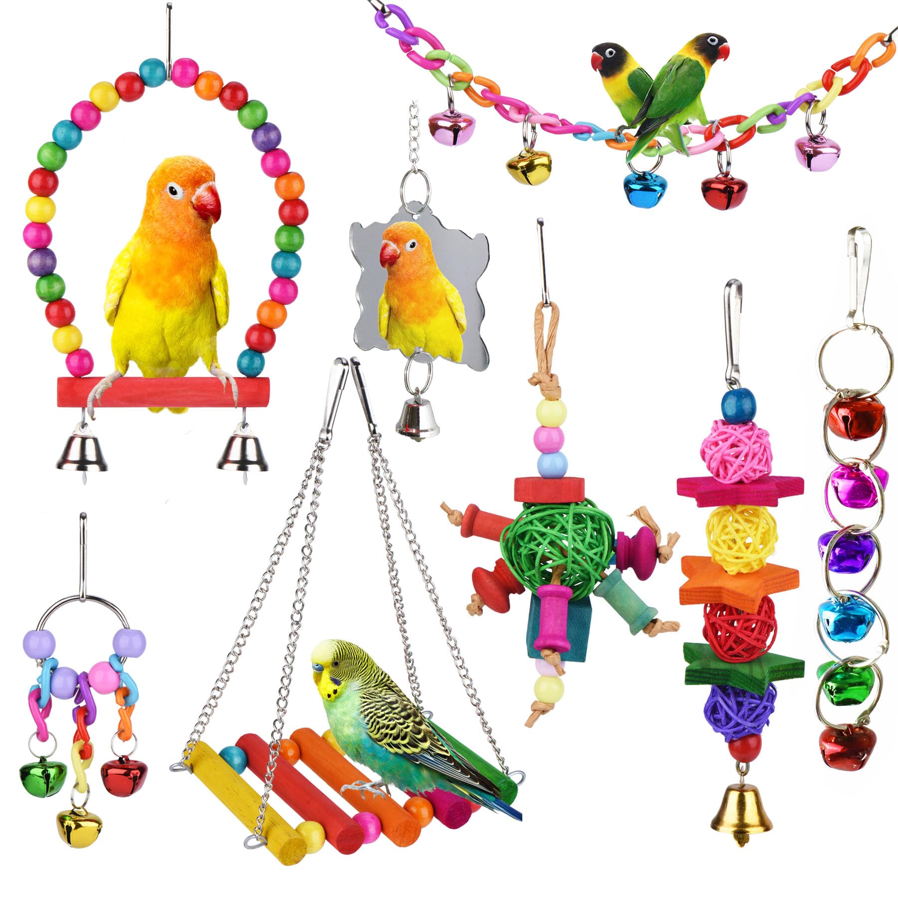 ESRISE : ensemble 8 jouets calopsitte pour stimulation et amusement en cage