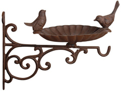 Esschert Design abreuvoir en fonte avec support, parfait pour attirer les oiseaux et soutenir des plantes