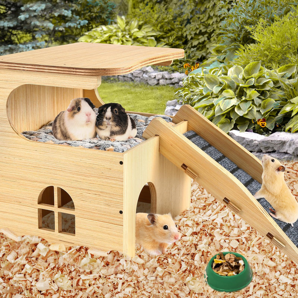 Essenhome-grand-espace-pour-cochons-d-inde permet de loger plusieurs animaux.