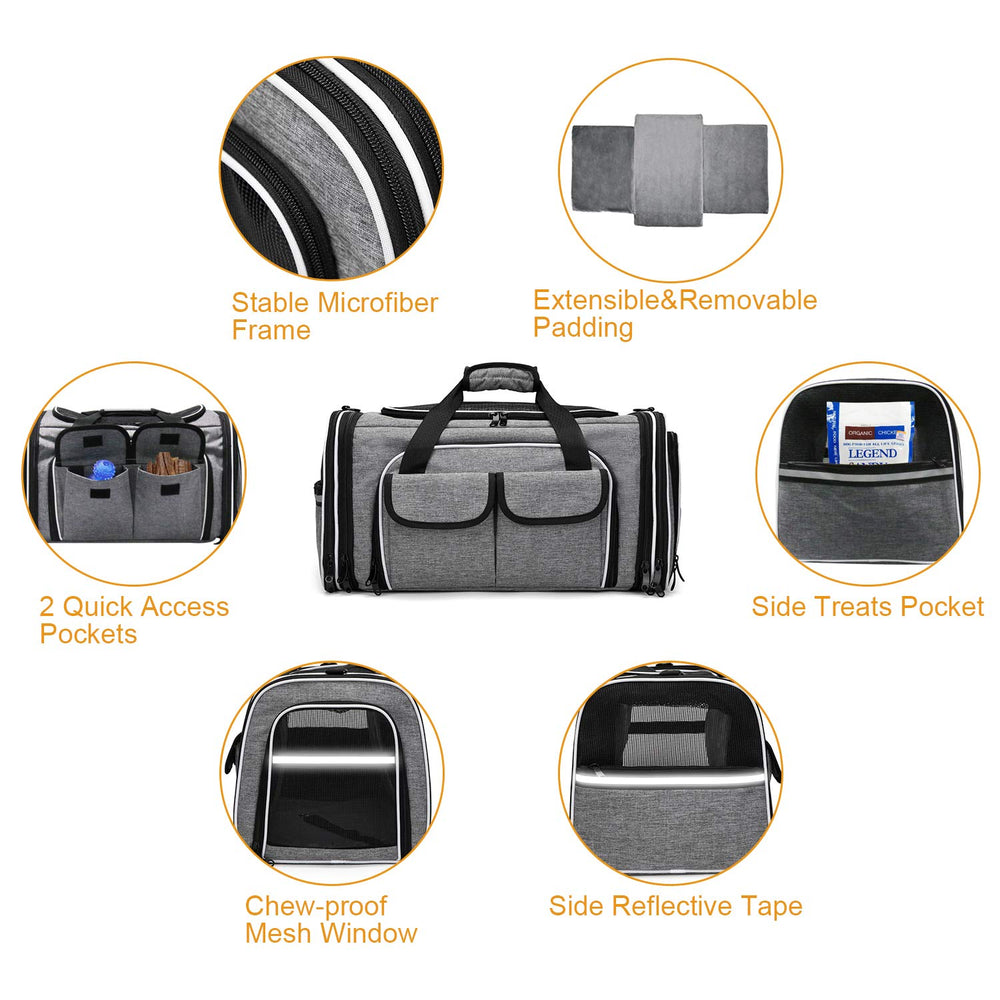 ESTARER sac-transports-animaux-poches-avant-et-laterales: rangement pratique pour accessoires.