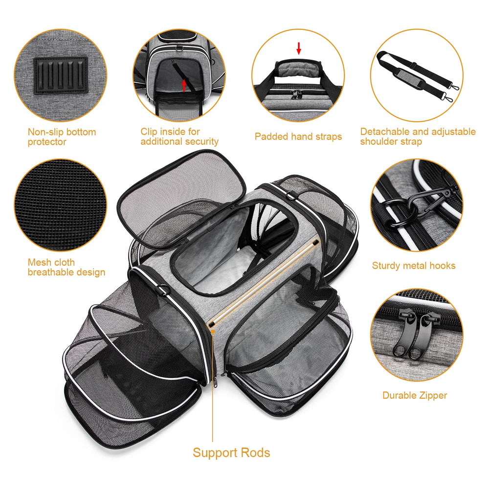 ESTARER sac-transports-animaux-tissu-oxford-durable: matériau robuste pour voyages répétés.