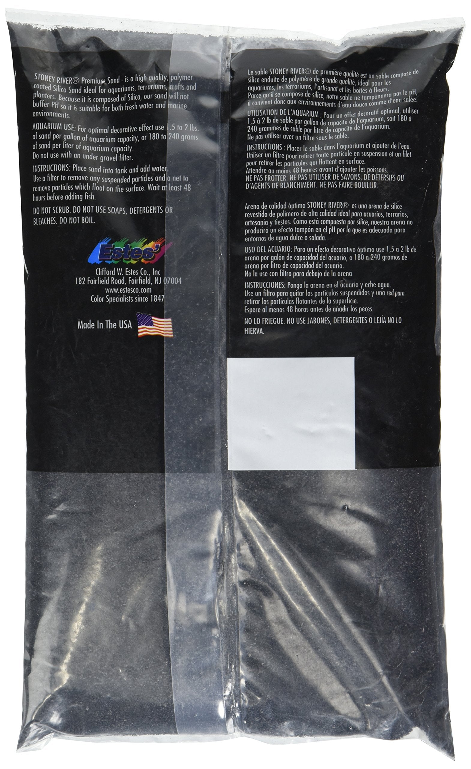 Estes sable noir pour aquarium, idéal pour l’ancrage des plantes et l’esthétique.