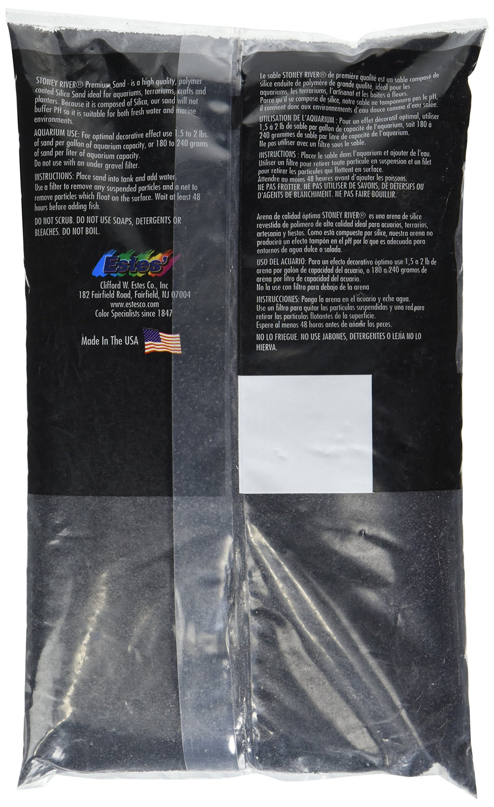 Estes sable noir pour aquarium, idéal pour l’ancrage des plantes et l’esthétique.