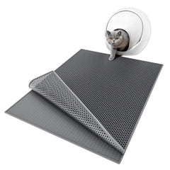 ESTHELLO Tapis litiere chat double couche Nid d'Abeille retient les residus