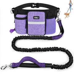 ETACCU longe mains libres chien avec poche zippee: pratique pour clés et friandises.
