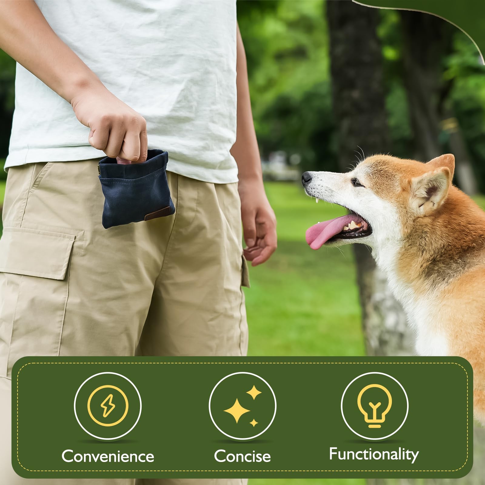 ETIAL emplacement rangement croquettes, poche sécurisée pour les friandises de votre chien.
