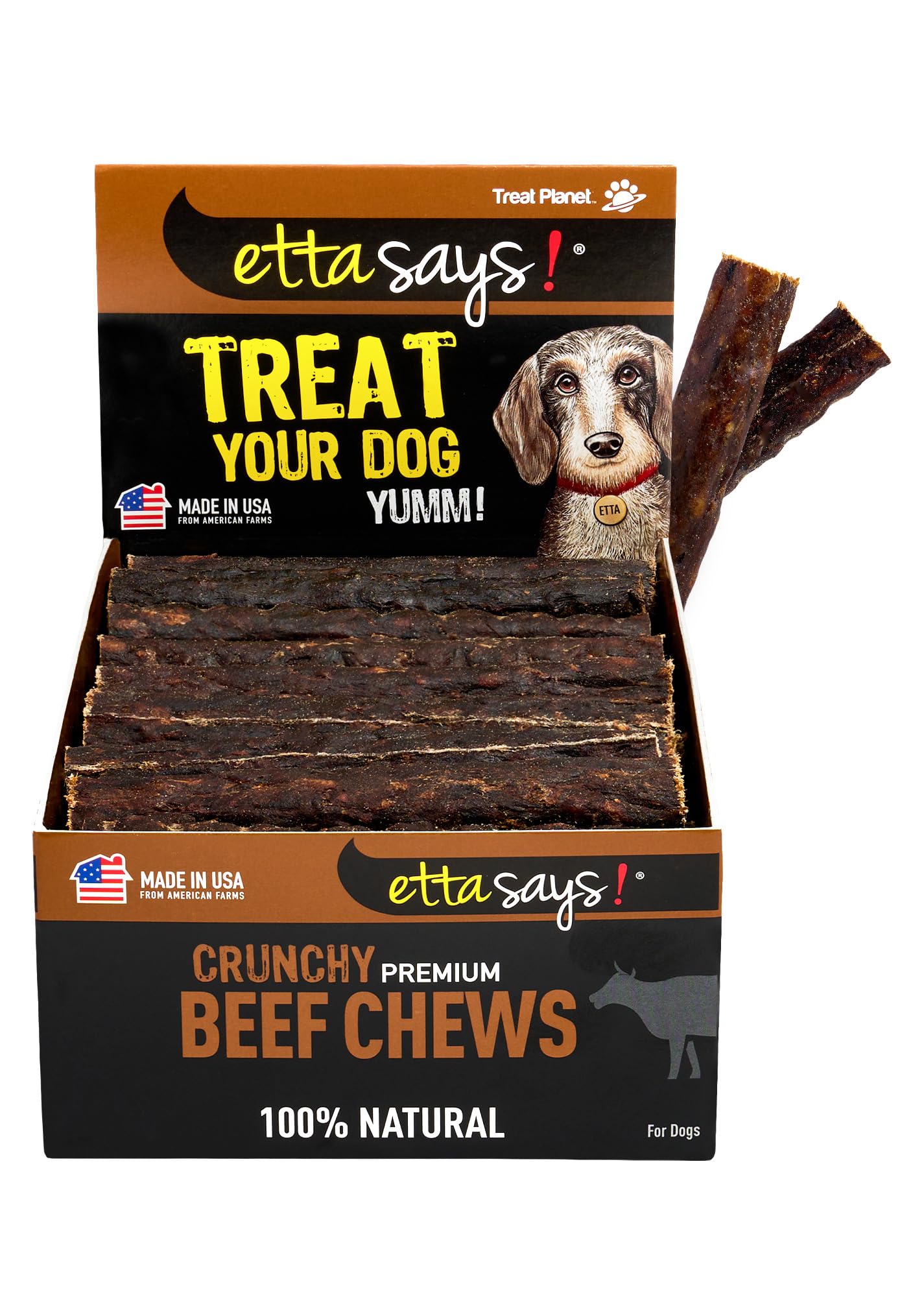 Etta Says! os à mâcher boeuf, 4-5 pouces, pour chien actif