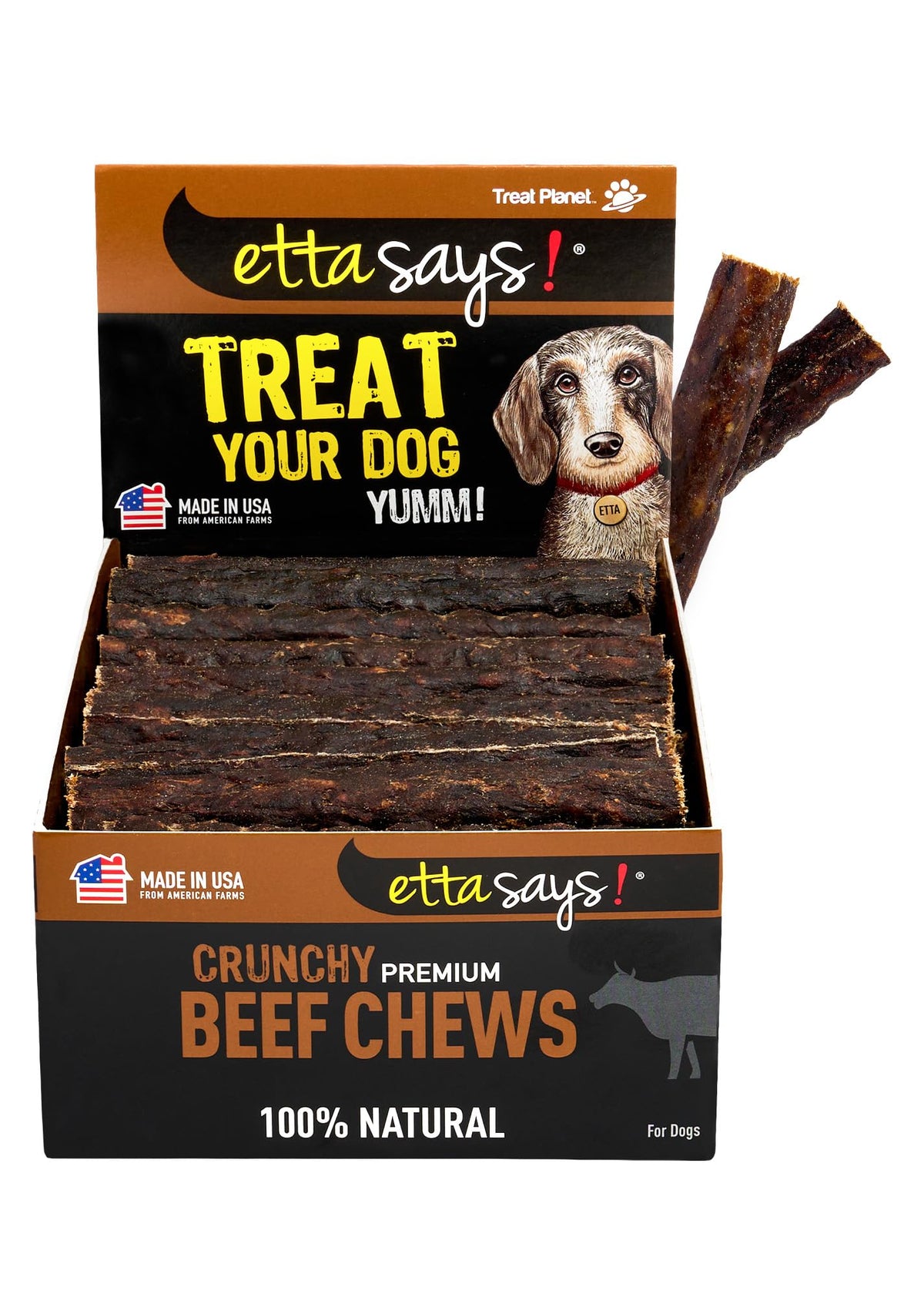 Etta Says! os à mâcher boeuf, 4-5 pouces, pour chien actif