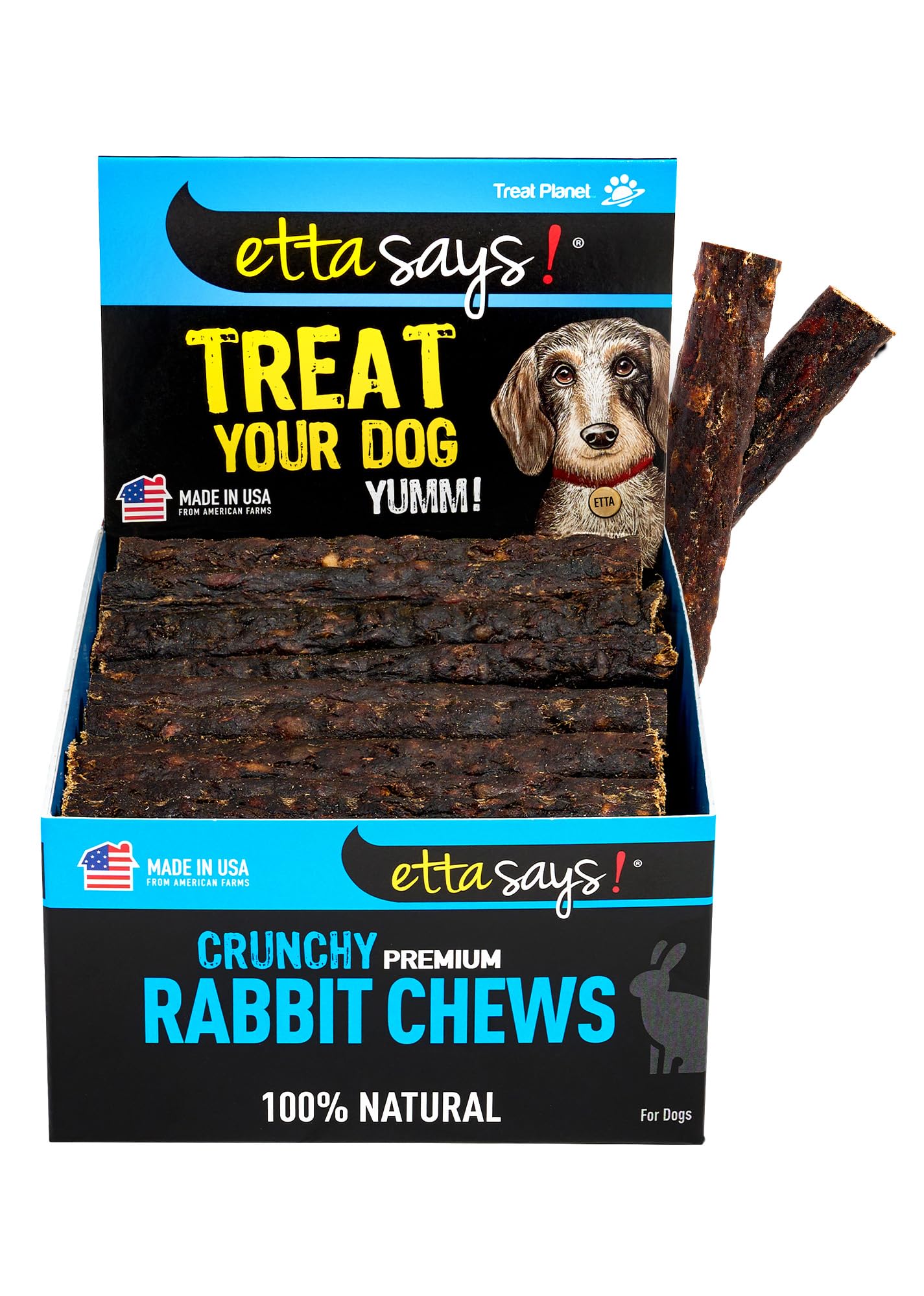 etta says! friandise croustillante au lapin, idéale pour l’entretien des dents et une digestion facilitée.
