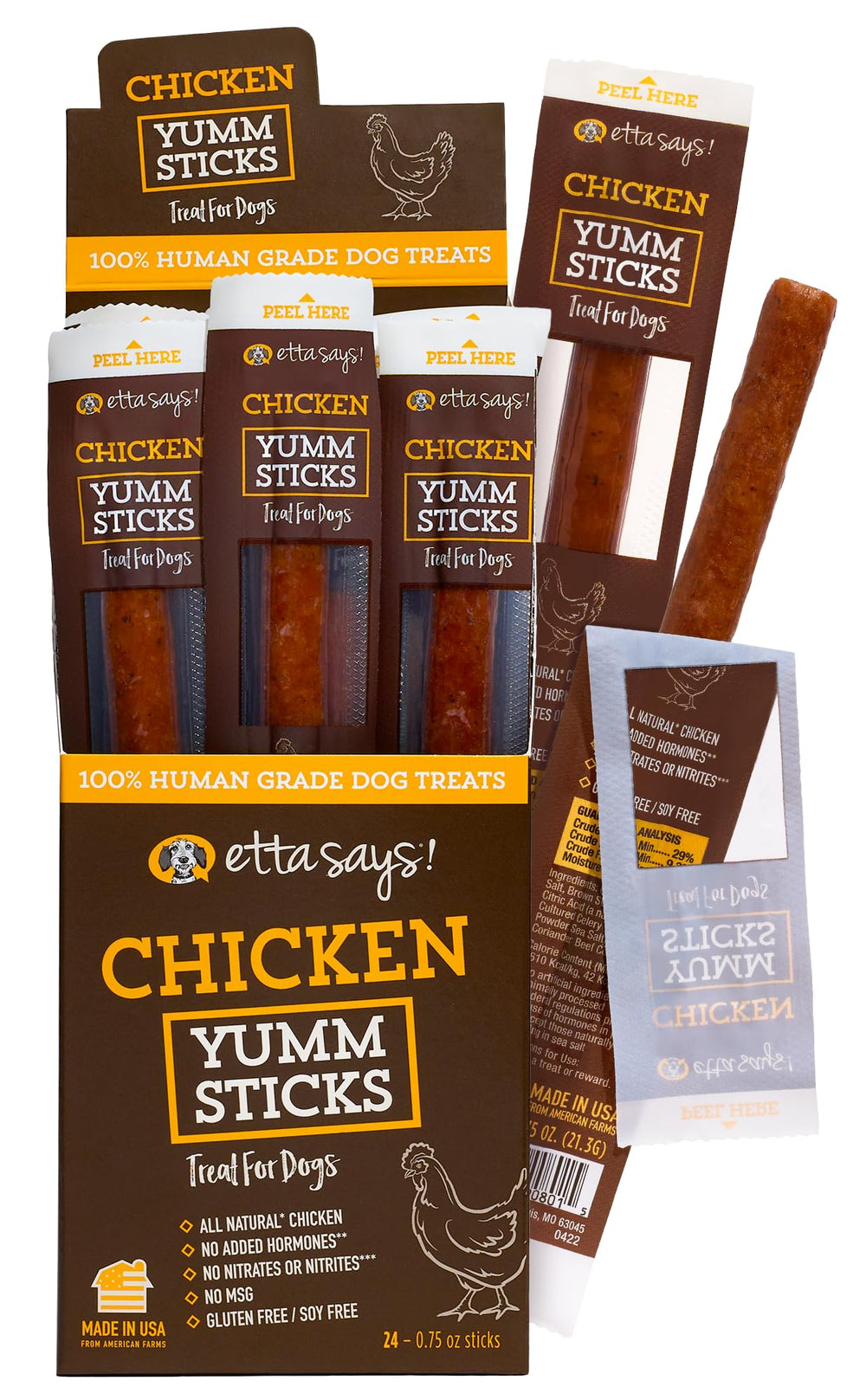 etta says! Yumm Sticks friandise poulet pour chien, récompense savoureuse