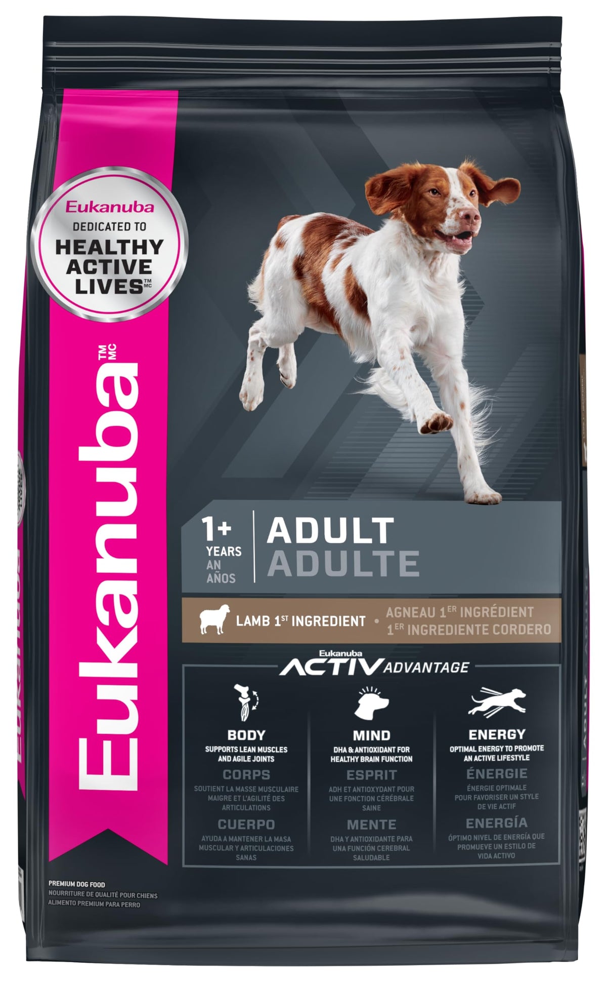 Eukanuba Adulte agneau premier ingrédient pour énergie quotidienne du chien.