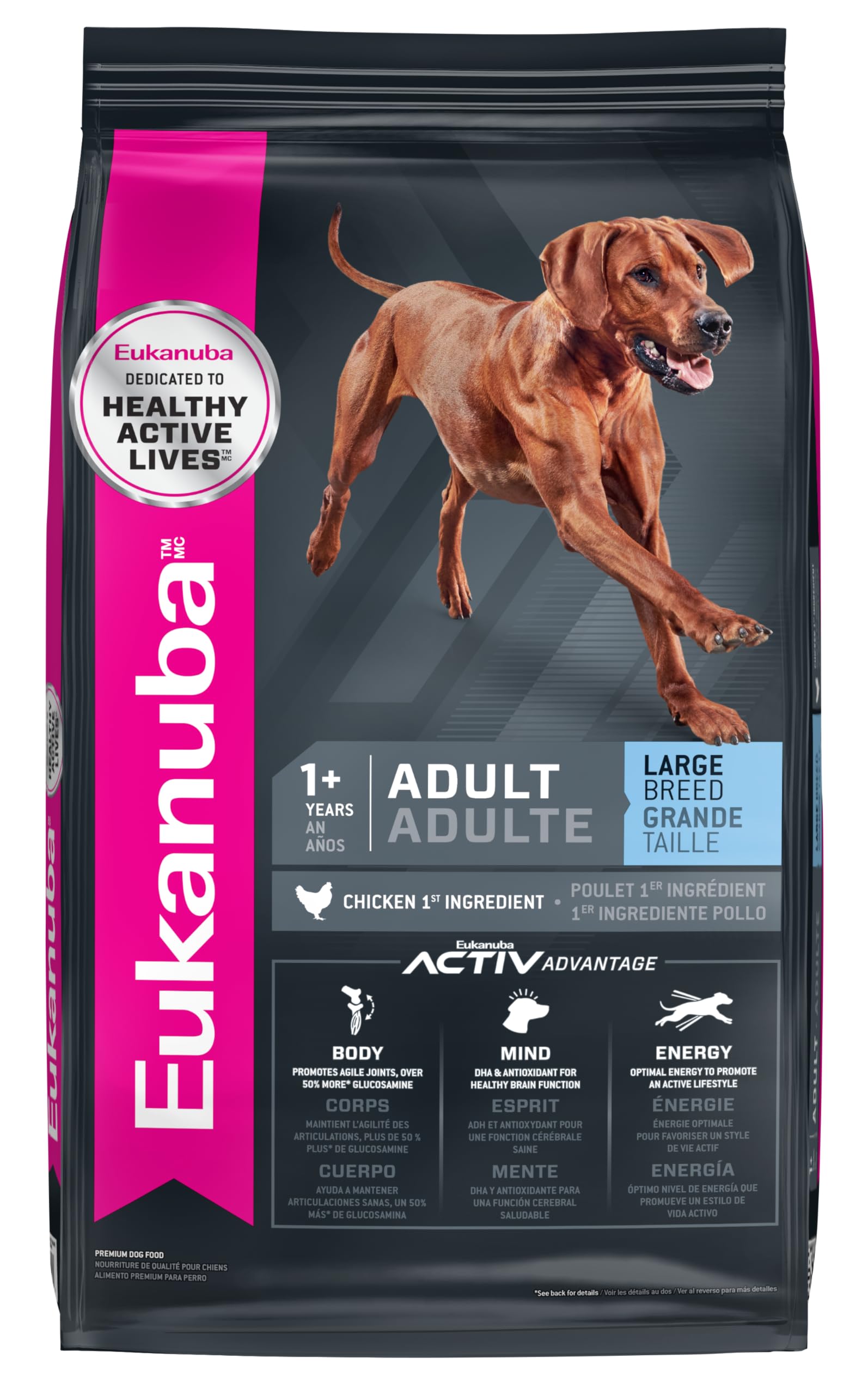 Eukanuba Adulte Grande Race – emballage pratique et frais.