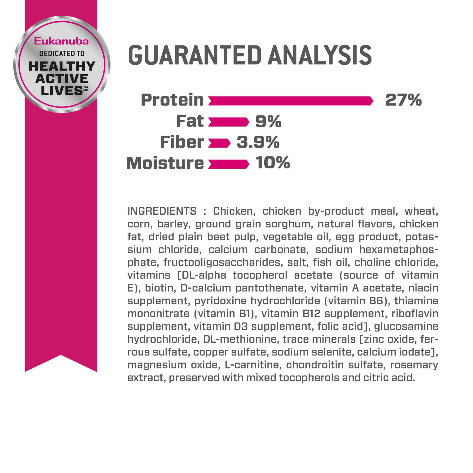 Eukanuba – texture croquettes équilibrée pour une mastication agréable.