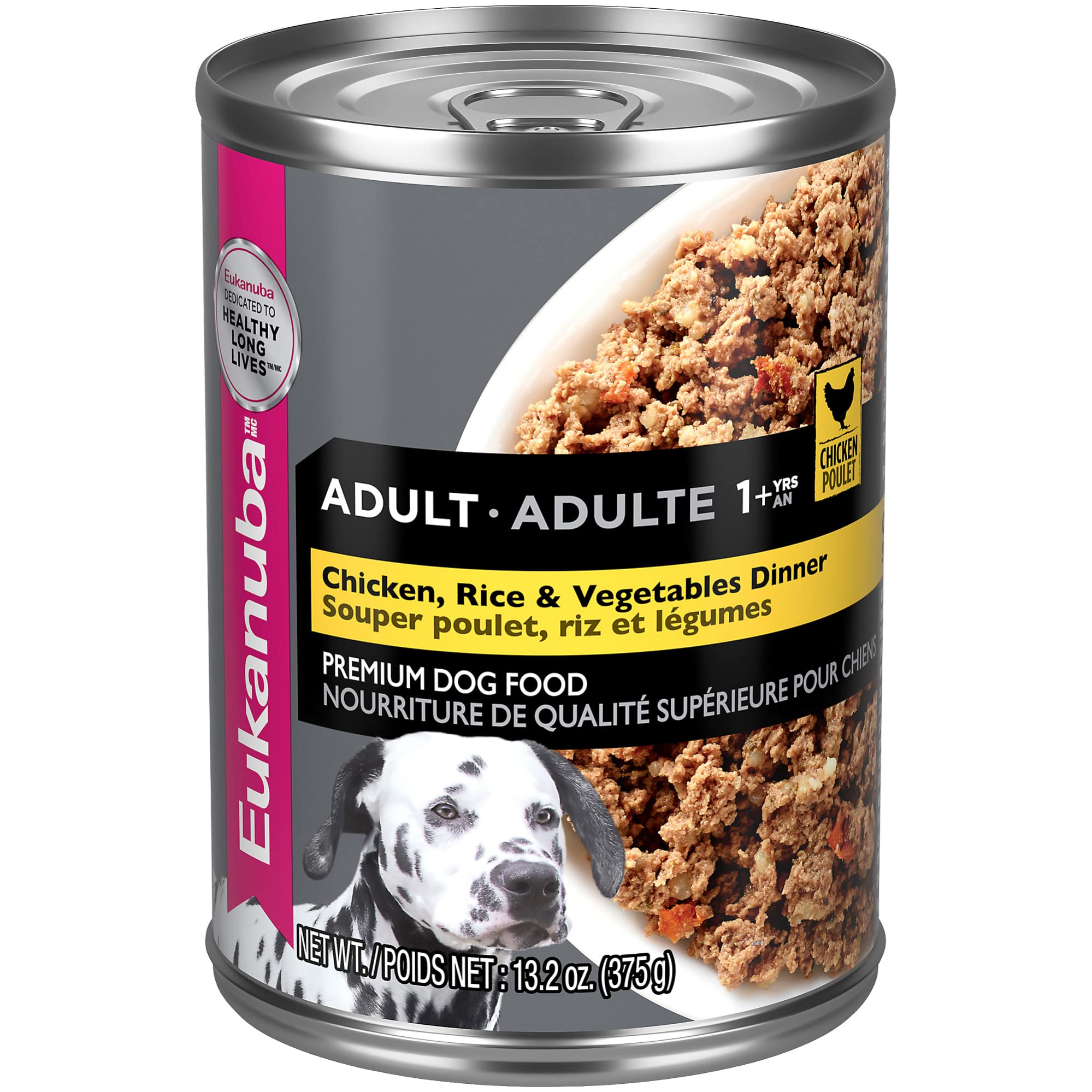 Eukanuba poulet riz legumes en sauce pour chien adulte – repas complet et savoureux