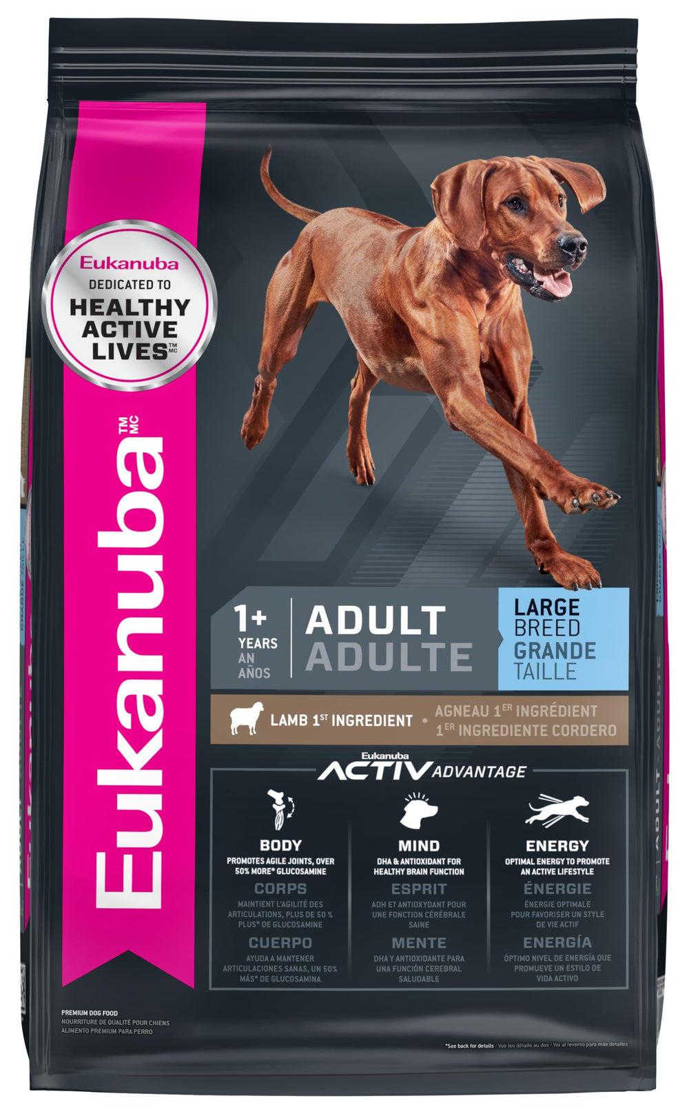 Eukanuba grand-chien croquettes agneau premier ingrédient pour l'énergie