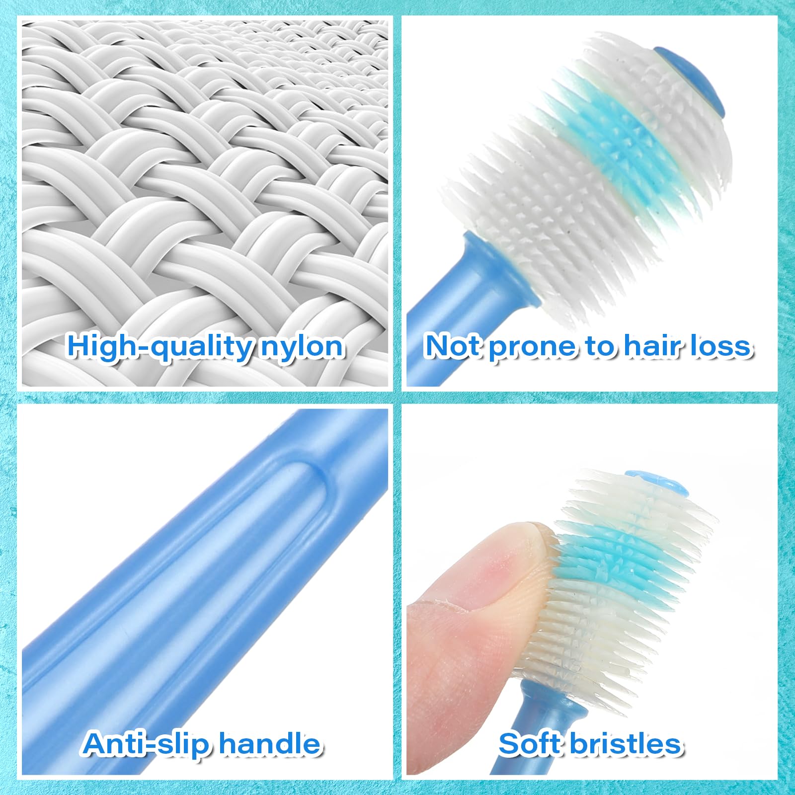 Ensemble de 2 brosses et étuis transparents pour le rangement.