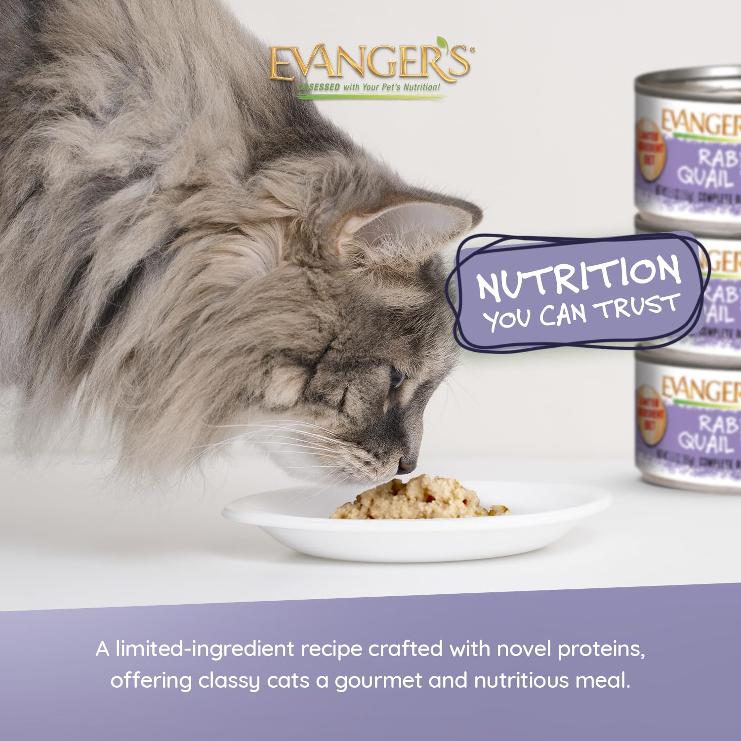 Mélange exotiques lapin et caille, variété et digestibilité potentielle pour les chats.