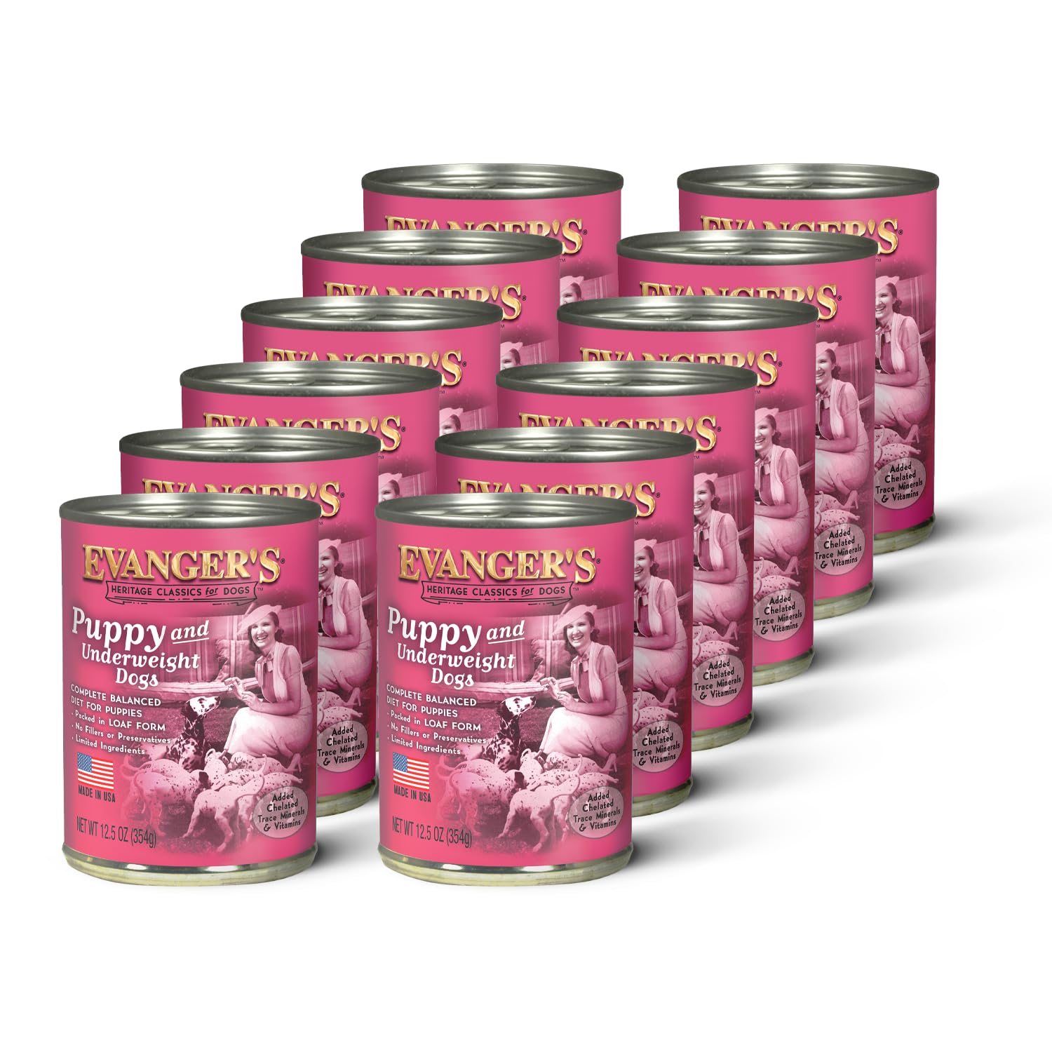 Evanger's Heritage Classic Puppy poulet en boîte; repas savoureux pour chiots.