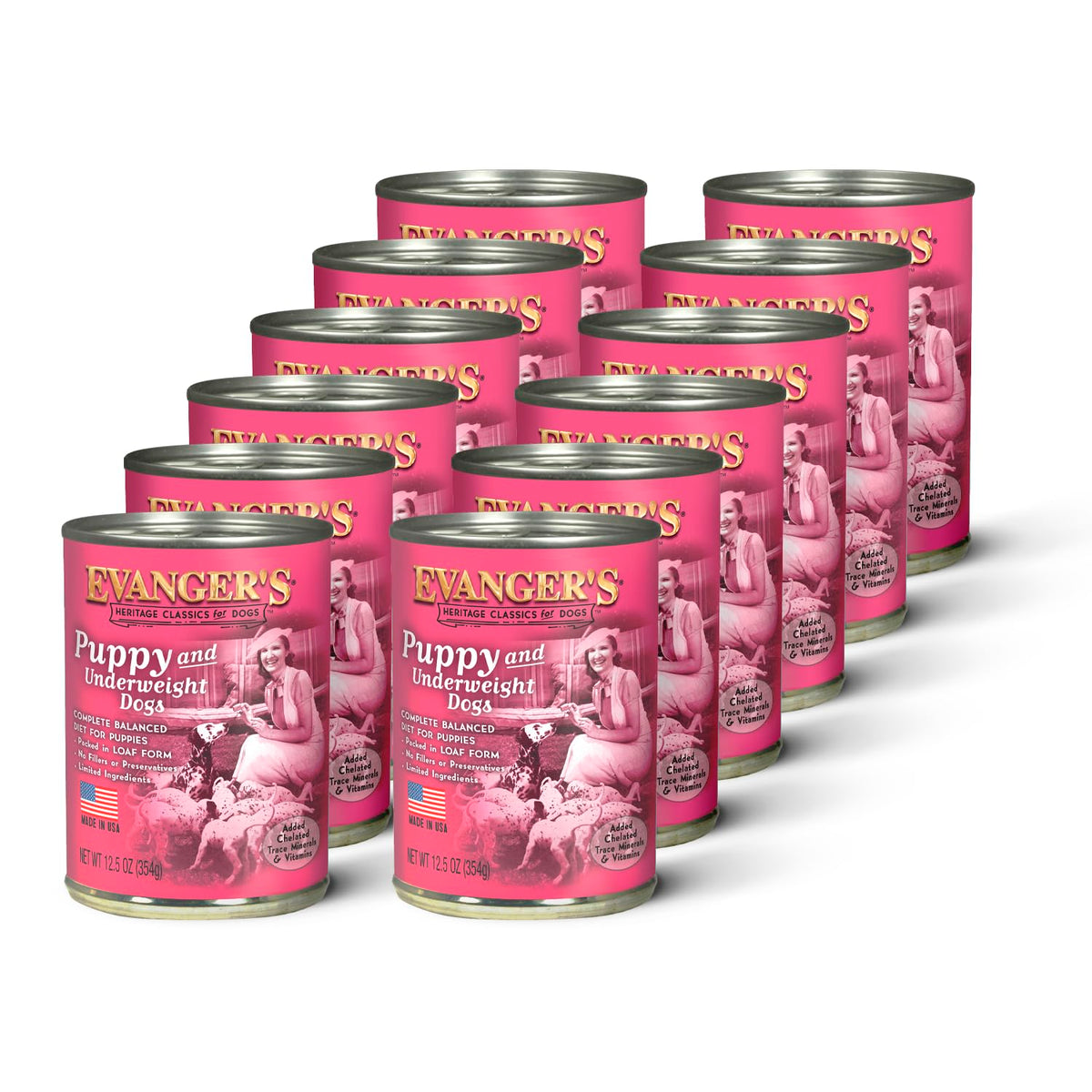 Evanger's Heritage Classic Puppy poulet en boîte; repas savoureux pour chiots.