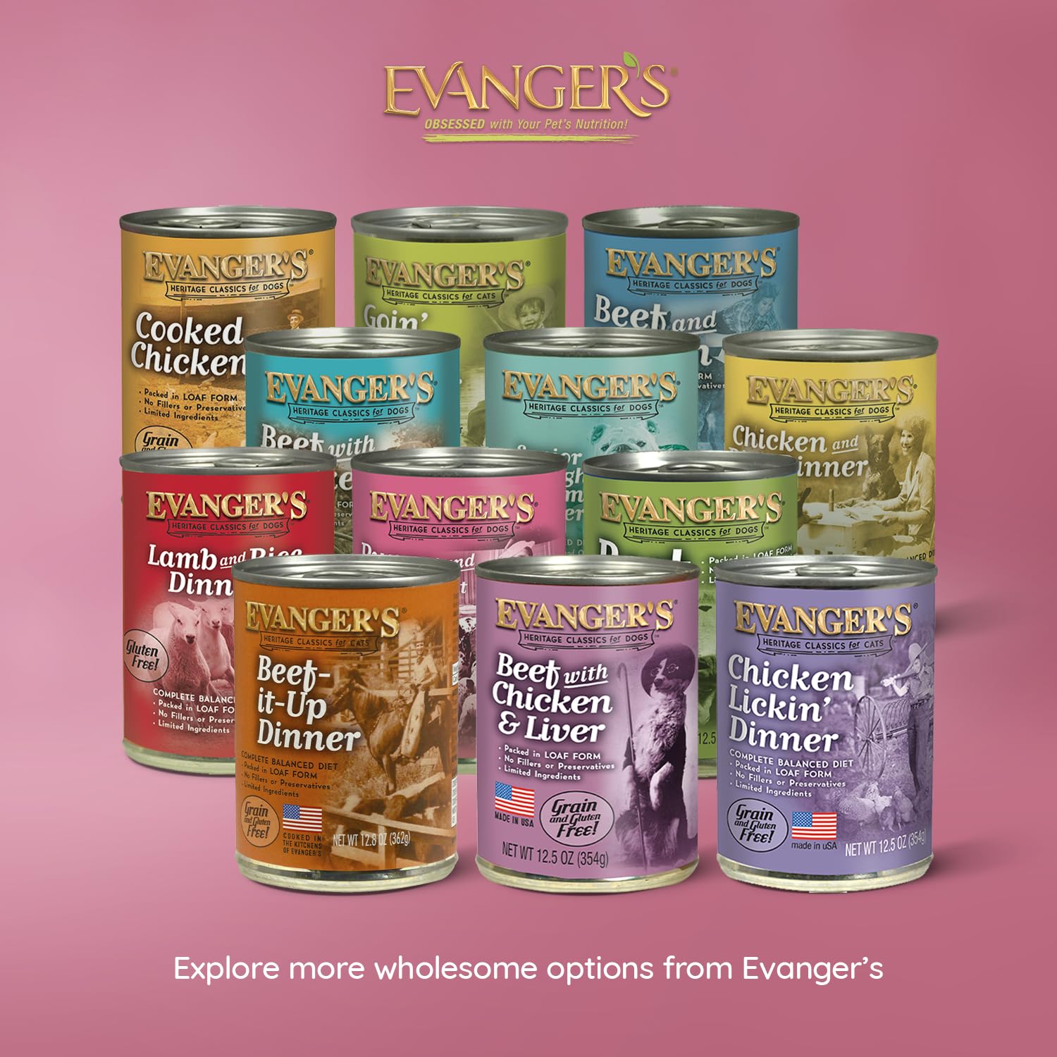 Rotation et alimentation polyvalente Evanger's Heritage Classic Puppy pour chiots.