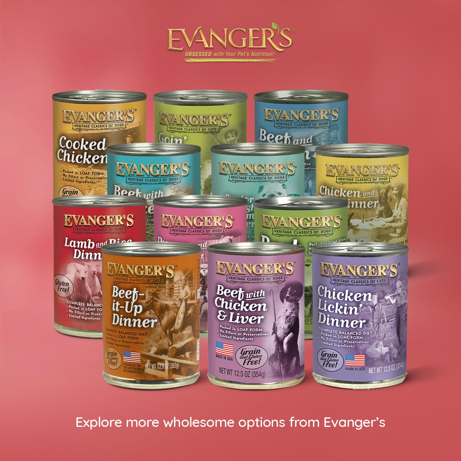 Nourriture Evanger's Heritage Classic – idéal pour rotation ou repas quotidien.