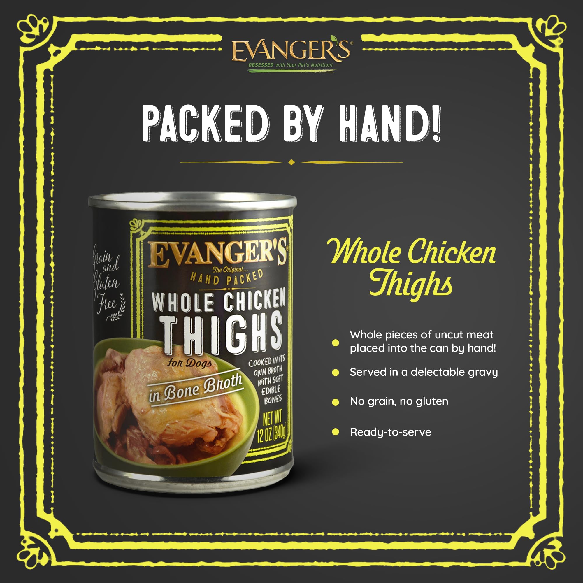 Evanger's Heritage Classics – protéine unique de poulet, idéale pour varier les repas.