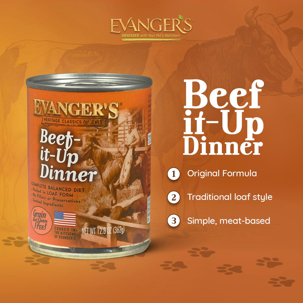 Evanger's Heritage Classics texture pâté moelleuse — boîte facile à servir pour repas appréciés.