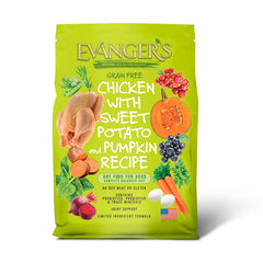Evanger's poulet frais et patate douce, croquettes pour énergie quotidienne.