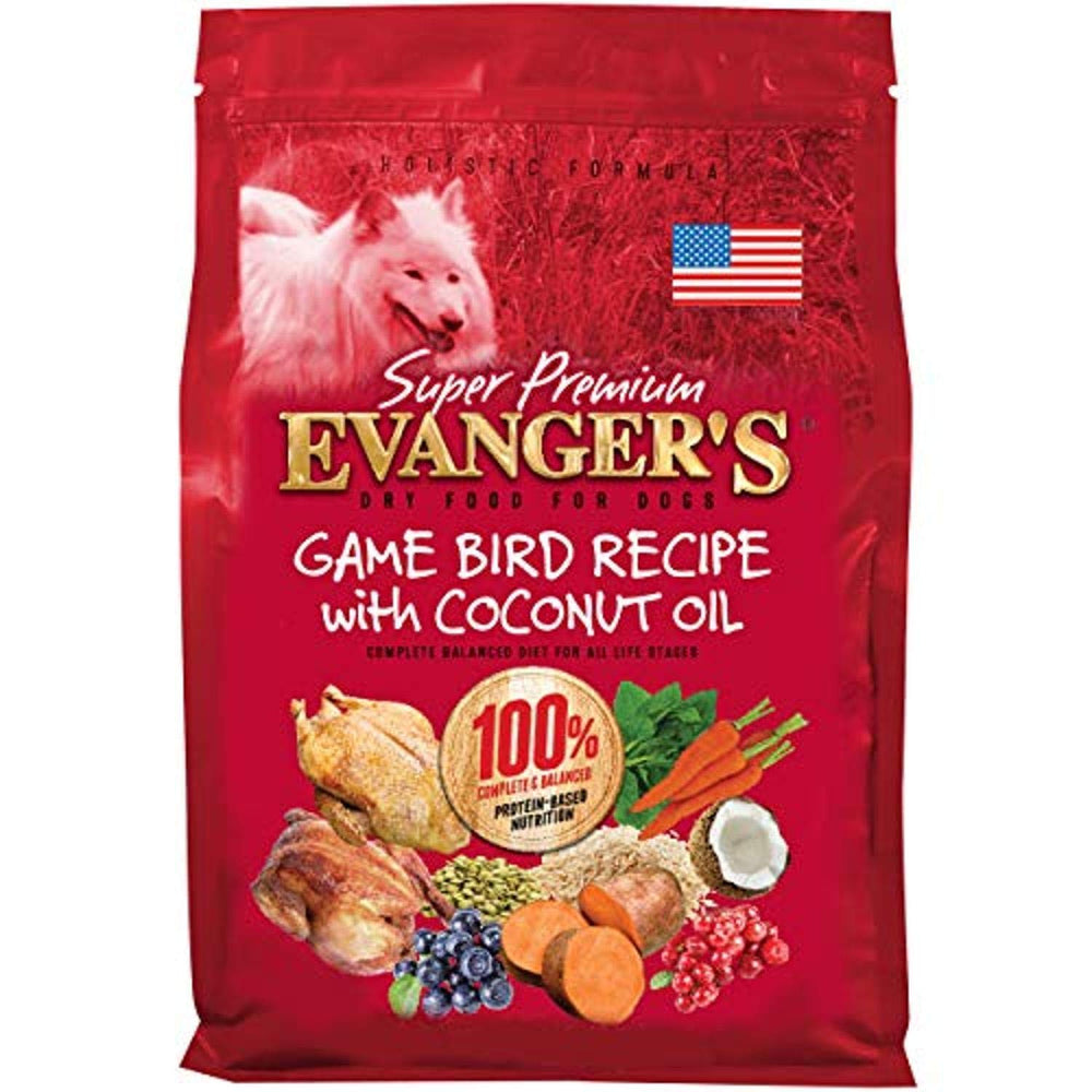 Evanger’s Super Gamebird dans un bol, repas appétissant et doux pour digestion.