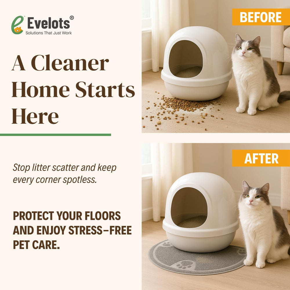 Evelots Tapis Litière Chat dos anti-débordement protège le sol