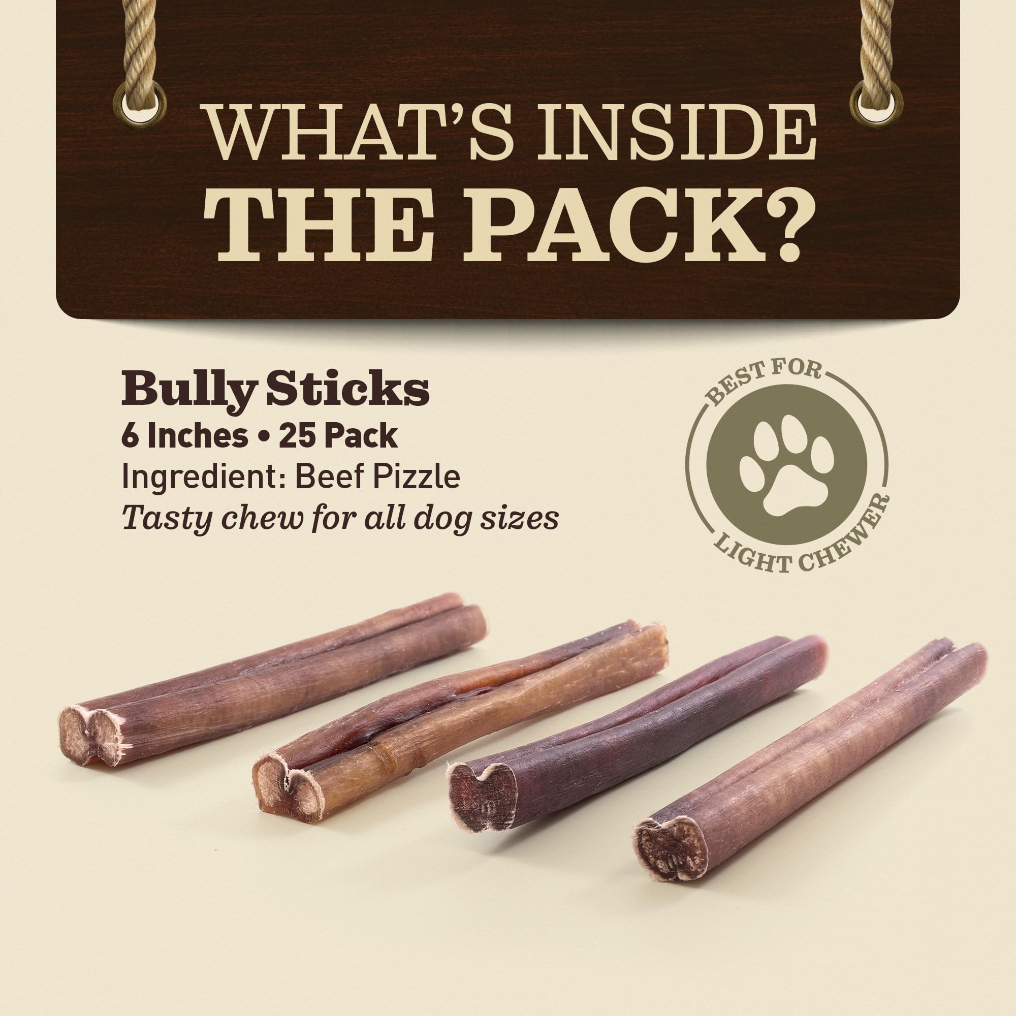 Ever Farm bully-stick vue rapprochée: texture naturelle pour la mastication.