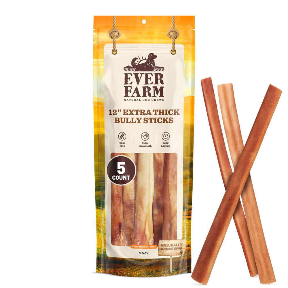 Ever Farm bully sticks 12 pouces prêts à mâcher, pour une mastication durable.