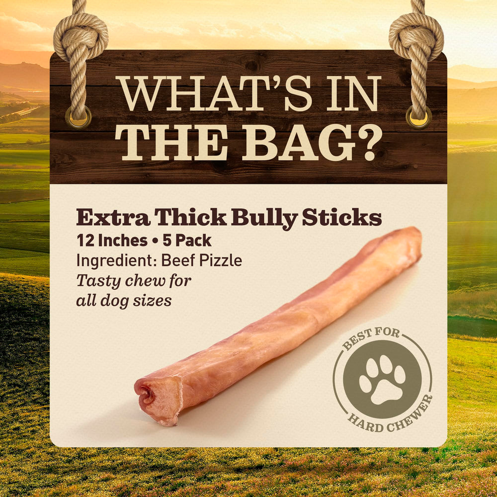 Paquet de 5 bâtons Ever Farm pour chiens de grande taille.
