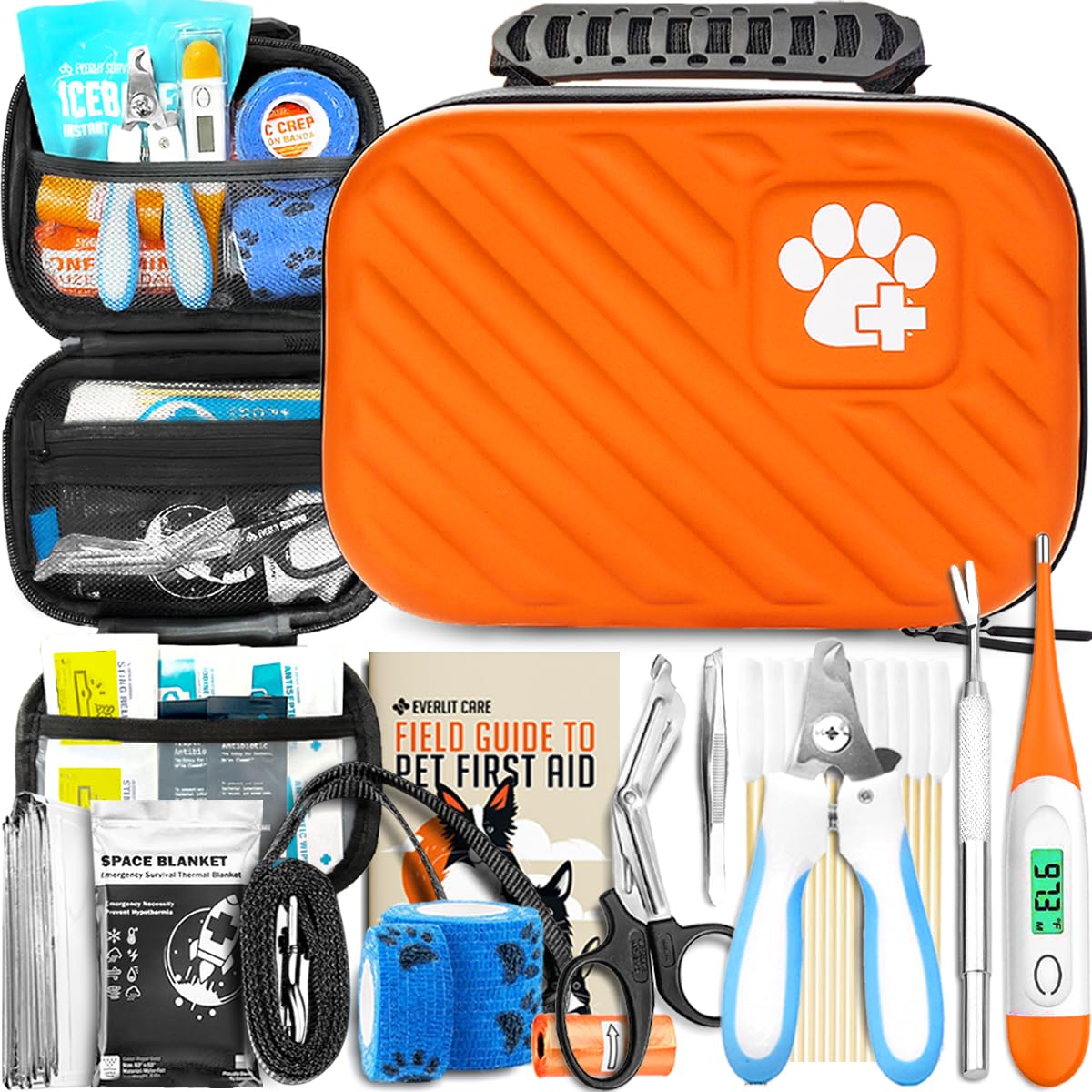 EVERLIT CARE kit-secours-animaux 95pieces: ensemble complet pour urgences