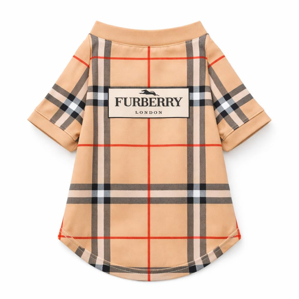 Everything Chic t-shirt chien luxe : détail imprimé designer qui attire l’œil.