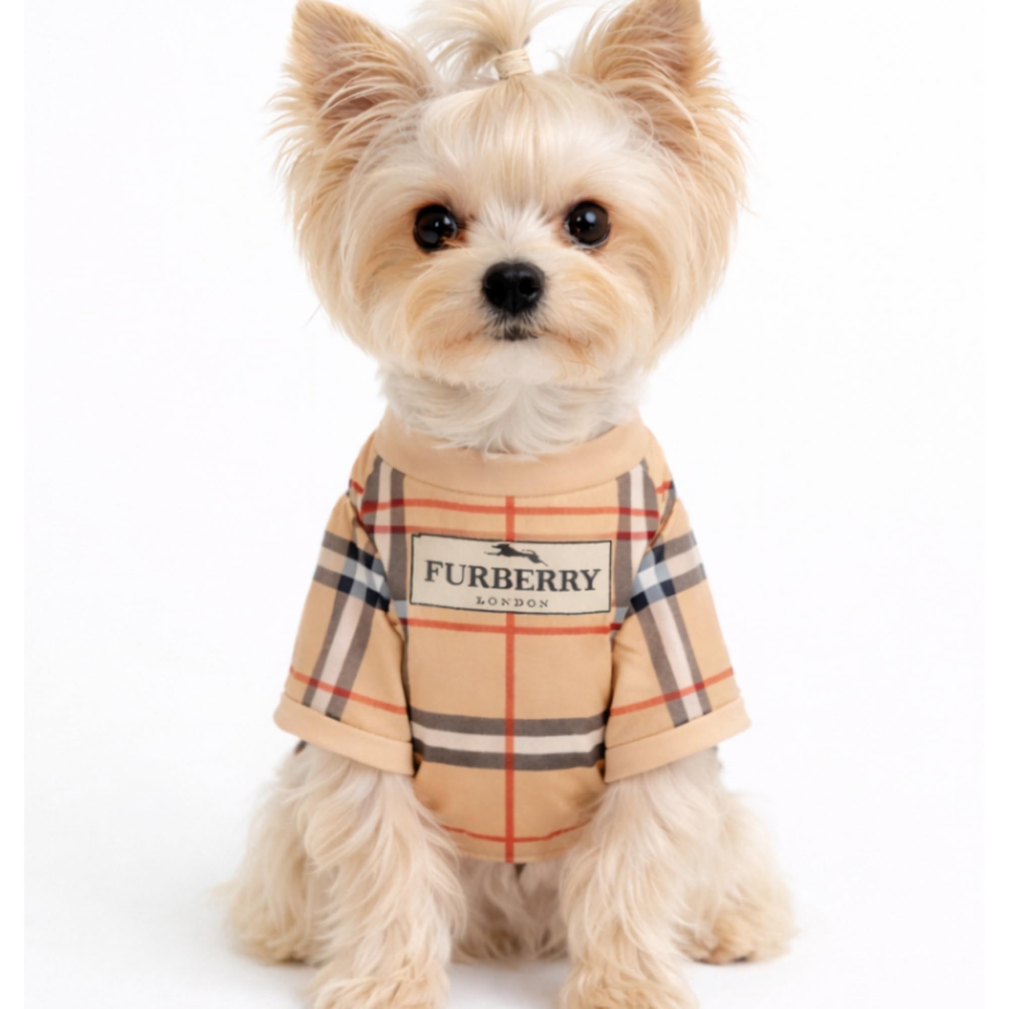Everything Chic t-shirt chien luxe : vue portée petit chien pour ajustement confortable.