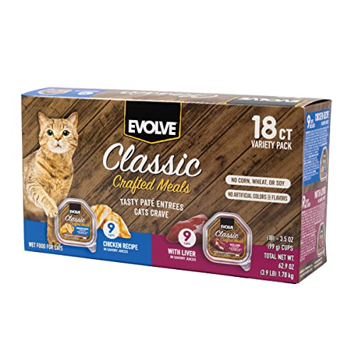 Evolve Classic Crafted Meals chat etiquette-nutritionnelle – étiquette claire montre vitamines et minéraux