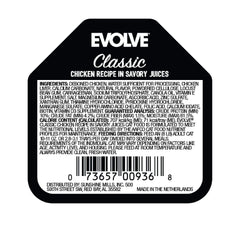 Ingrédients de qualité d’Evolve Repas Classiques Chat Poulet pour nutrition équilibrée
