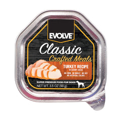 Évolve Classic Meals dinde, boîte ouverte prête à servir, repas équilibré pour chien.