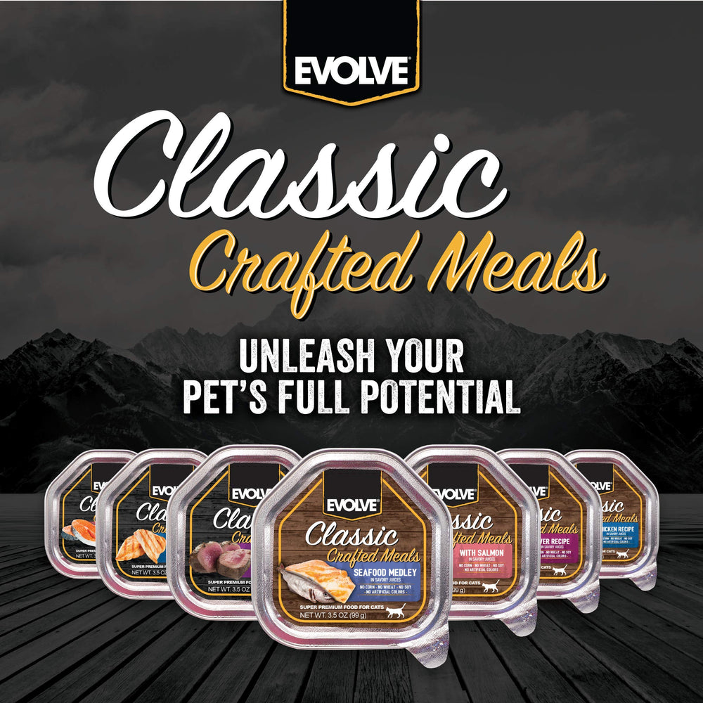 Évolve Classic Meals dinde, fromage cottage ajouté, soutien à une alimentation équilibrée.