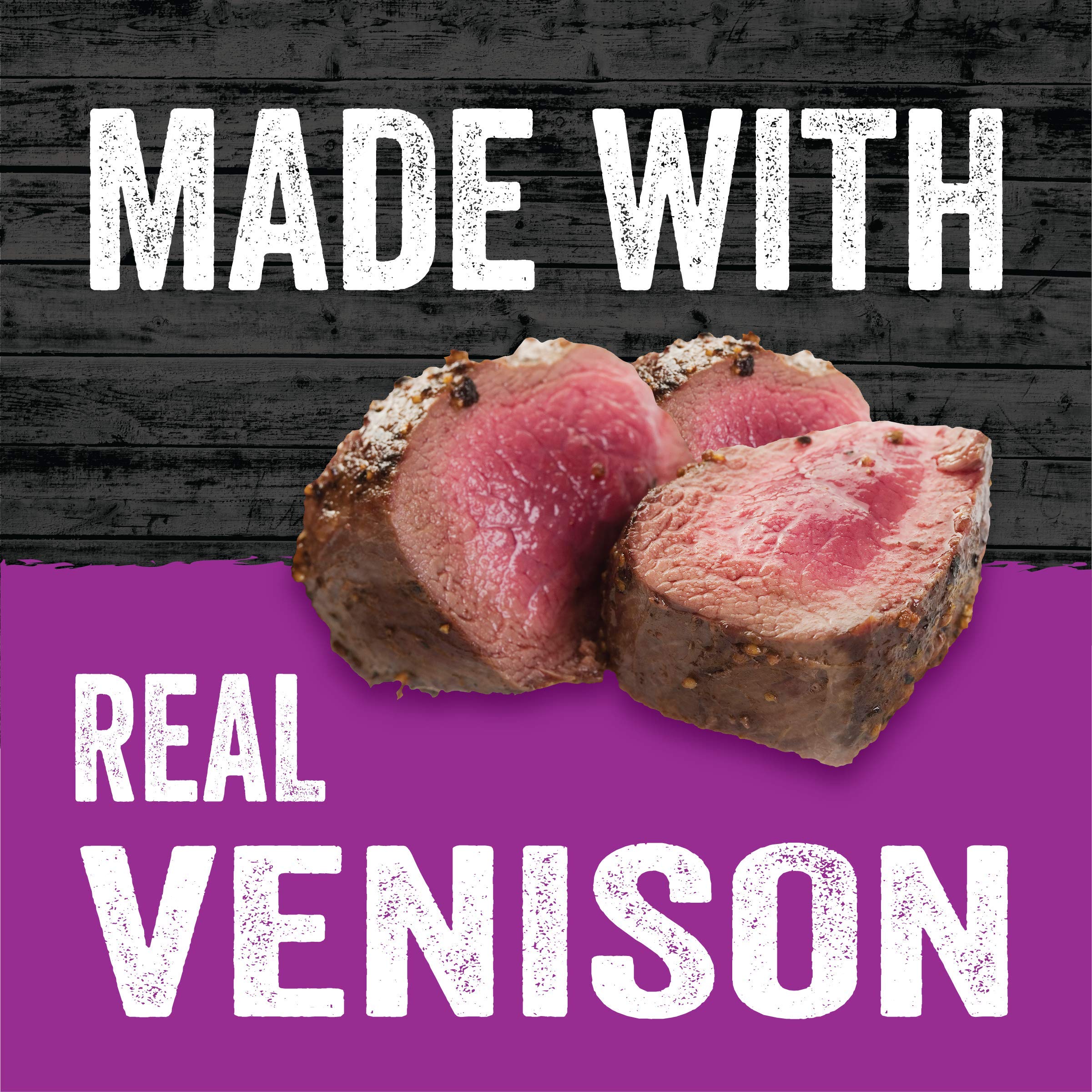 Ingrédients venaison et légumes Evolve, repas équilibré pour chiens.