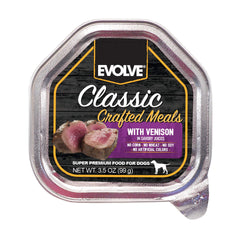 Nourriture humide Evolve venaison en sauce prête à servir pour chien.