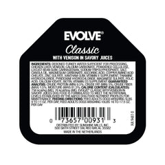Nourriture humide Evolve venaison et saumon, goût riche pour chiens gourmands.