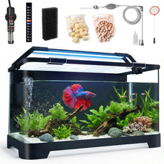 eWonLife Betta Tank ensemble démarrage, prêt pour démarrer facilement.