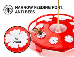 eWonLife, couvercle rouge transparent, vue claire du niveau de nectar.