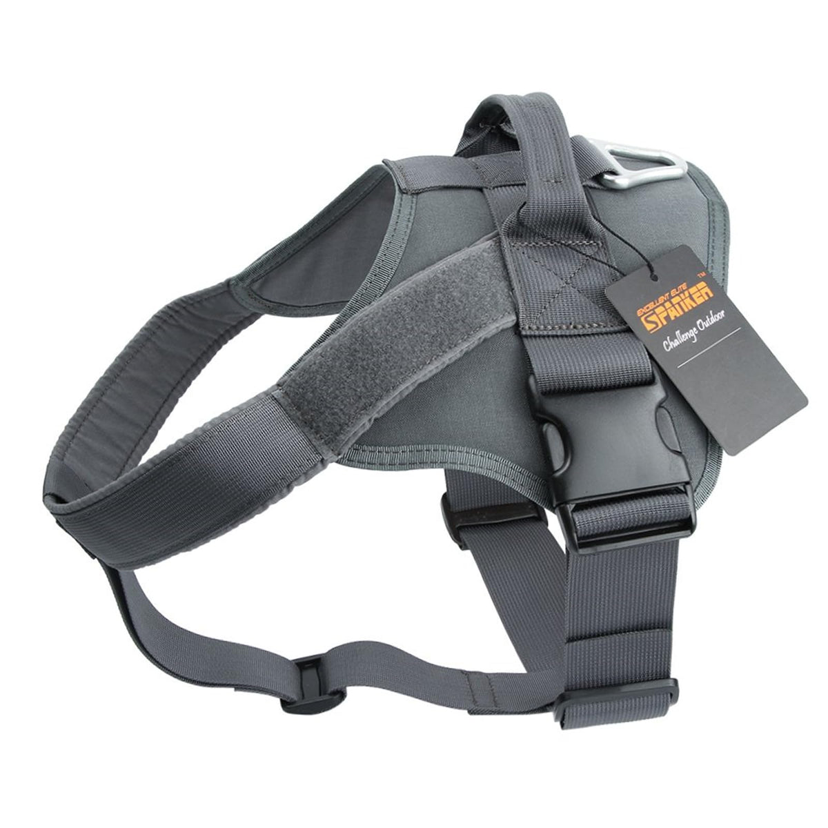 EXCELLENT ELITE SPANKER harnais-tactique gris, boucle en aluminium pour un contrôle facile.