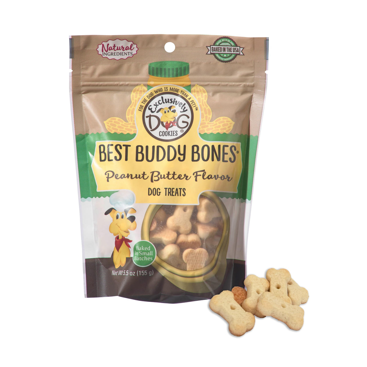Exclusively Dog Best Buddy Bones, os mini, goût cacahuète, idéal pour l'entraînement.