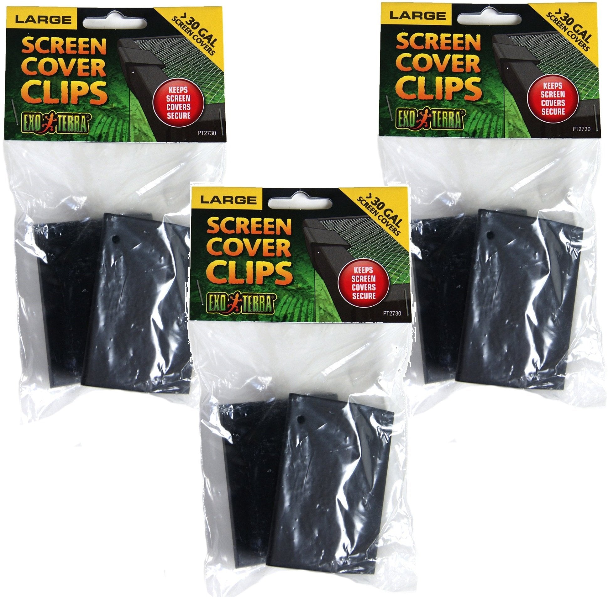 Exo Terra clips-couvercle terrarium grand, 2 clips, installation rapide et sécurité.