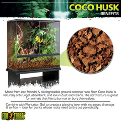 Exo Terra Coco Husk stimule le creusement et le fouissage des animaux.